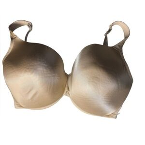 Cacique Bra 38H Lightly Lined Full Coverage Nude Cafe Boning Underwire Satin